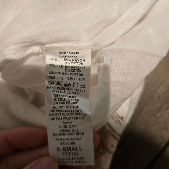 Elan Beige Feather Print Bubble Sleeve Romper Sz XS - Picture 11 of 11